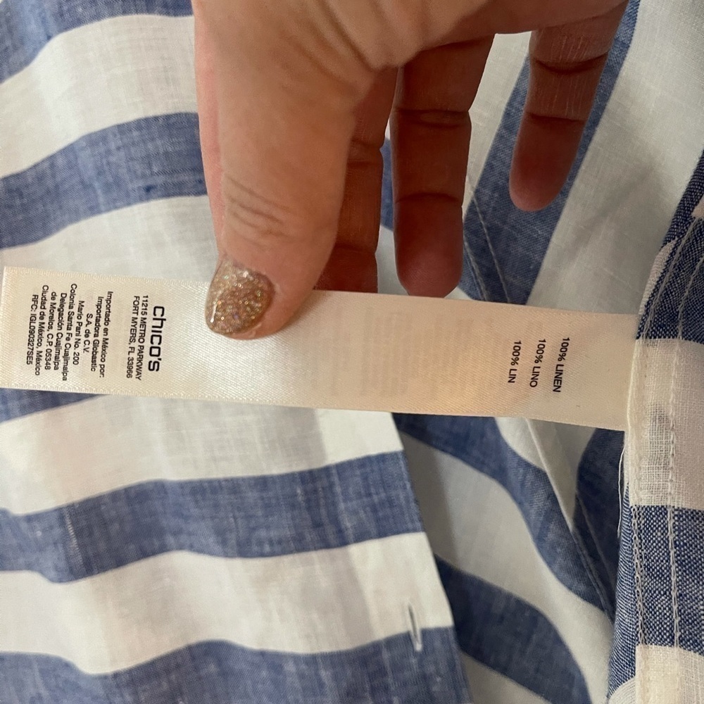 Striped Button Down With Chevron Back - image 5